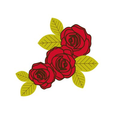 Gül kümesi ile renkli siluet yakın çekim