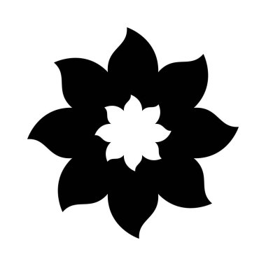 sekiz yaprakları çiçek ile siyah siluet yakın çekim