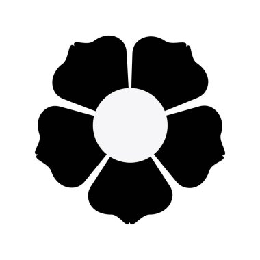 çiçek simgesi olan siyah siluet
