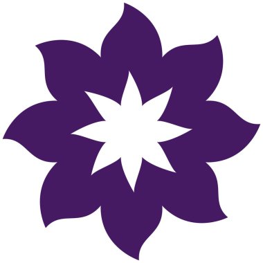 kalın kontur çiçek simgesi ile mor