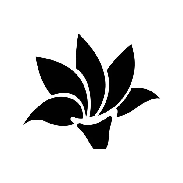 Zwarte silhouet met lotus bloem pictogram — Stockvector