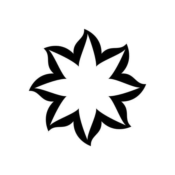Çiçek simgesi olan siyah kalın kontur — Stok Vektör