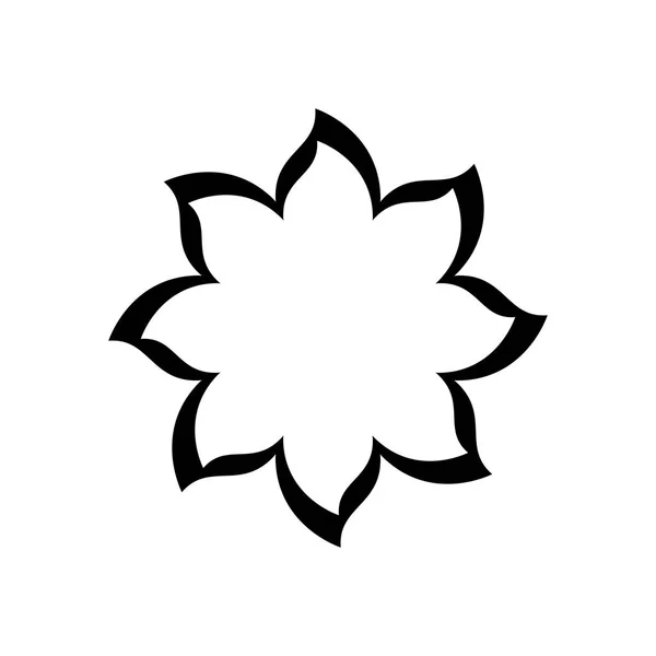 Czarny kontur kwiat ikona — Wektor stockowy