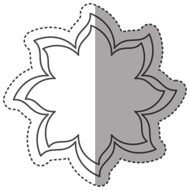 etiket tek renkli ince kontur çiçek simgesi