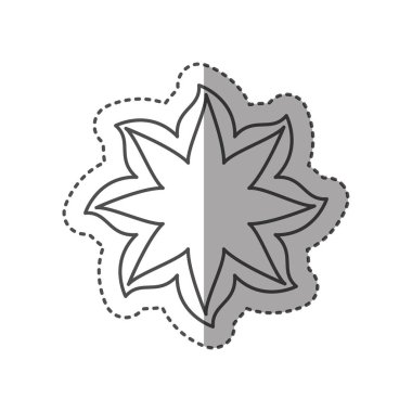 etiket siyah kontur satırıyla çiçek simgesi