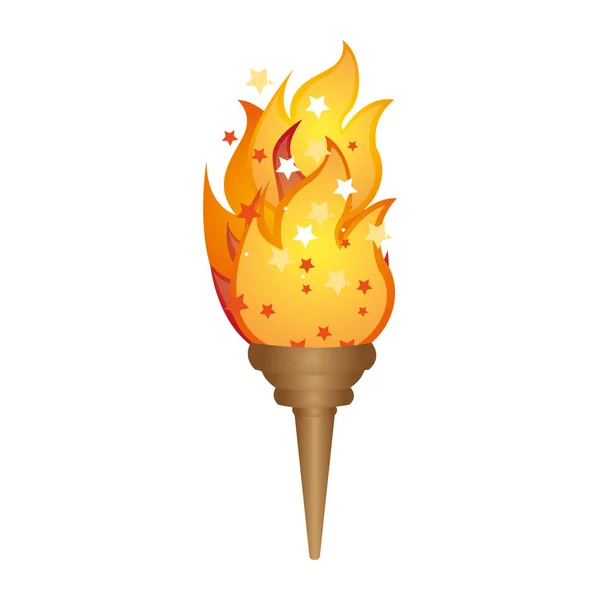 Olympic torch with yellow flame — Stock Vector