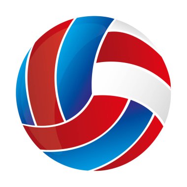 voleybol topu ile renkli siluet