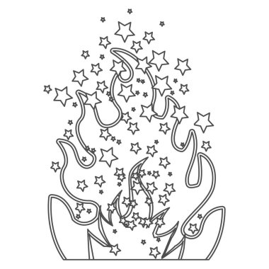 Olimpiyat meşalesinin yıldız ile gri tonlamalı kontur