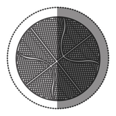 basketbol topu ile etiket gri tonlamalı dağılımı