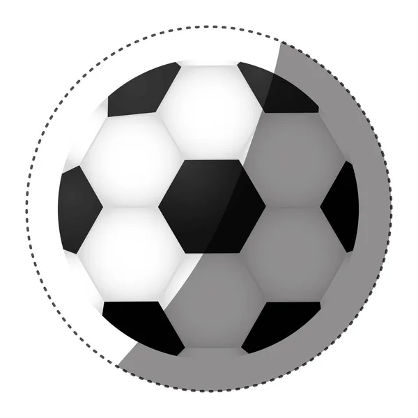 Pegatina silueta colorida con pelota de fútbol — Archivo Imágenes Vectoriales