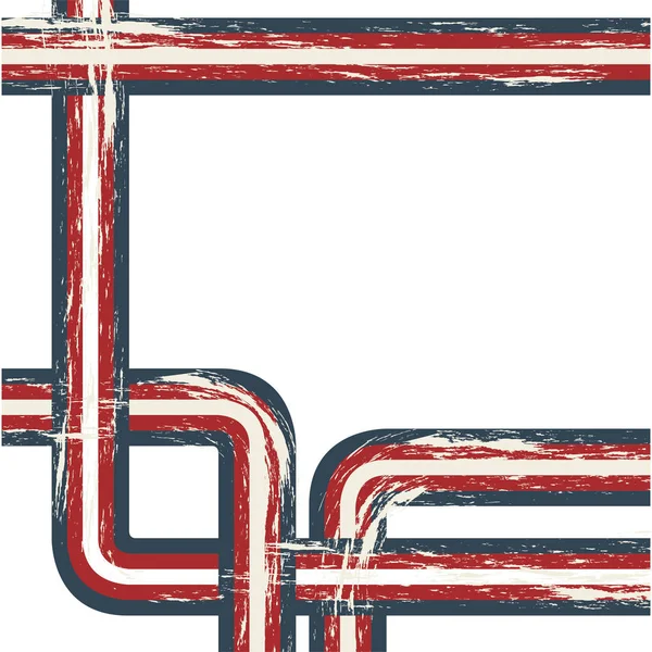 グランジ テクスチャと色の抽象的なレトロな線 — ストックベクタ