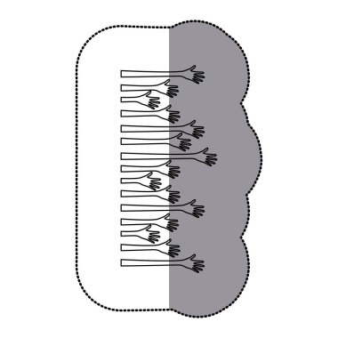 etiket kroki siluet yan görünümü sınır ellerini kaldırdı Icon set