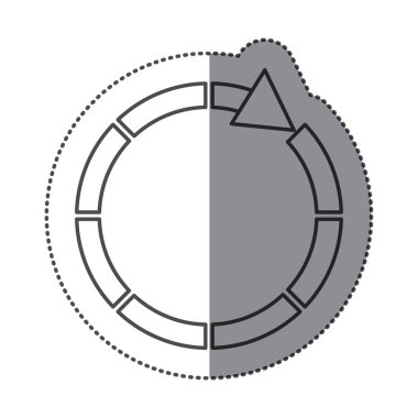 etiket siluet dairesel ok simgesi