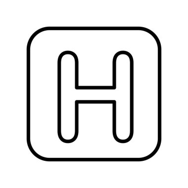 Helikopter iniş pad simgesi olan tek renkli kontur Meydanı