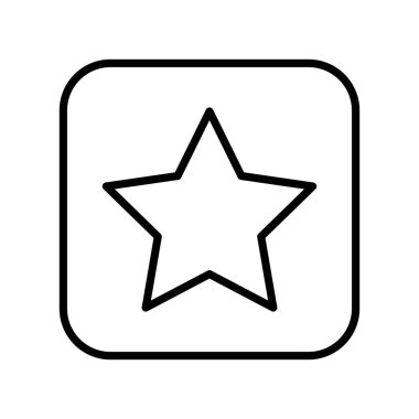 tek renkli kontür köşeli yıldız simgesi ile