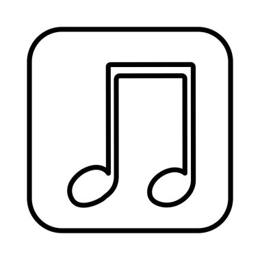 tek renkli kontur kare Müzik Notası