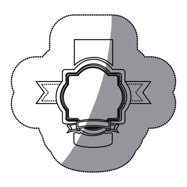 Sticker silhouette heraldic ornament decorative icon — Stock Vector
