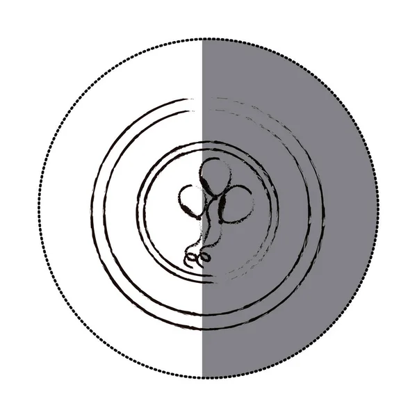 Etiket bulanık siluet dairesel çerçeve balonlar parti tasarımı ile — Stok Vektör