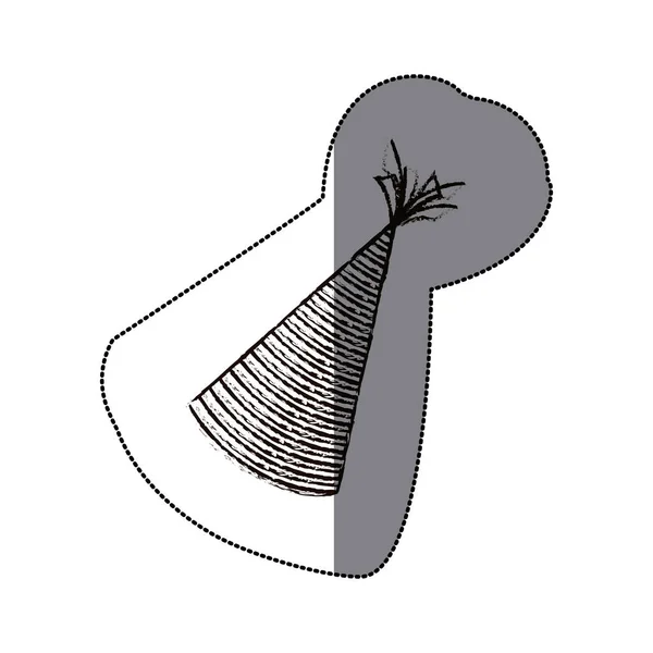 Klistermärke suddig siluett hat party ikon — Stock vektor