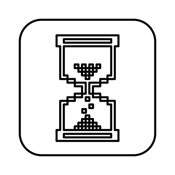Quadrado de contorno monocromático com ícone de ampulheta — Vetor de Stock