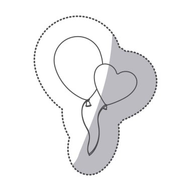 Etiket çift gölgelendirme uçan romantik kutlama balonlar