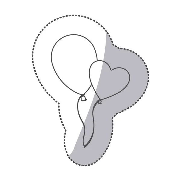 스티커 몇 음영 풍선 비행 로맨틱 축 하 — 스톡 벡터