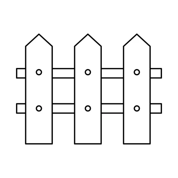 Силуэт картины деревянный забор иконка плоская — стоковый вектор