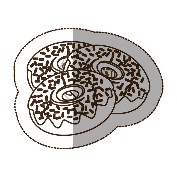Figuur chocolade donuts pictogram — Stockvector