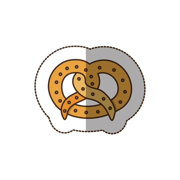 Color pretzel pan icono — Archivo Imágenes Vectoriales