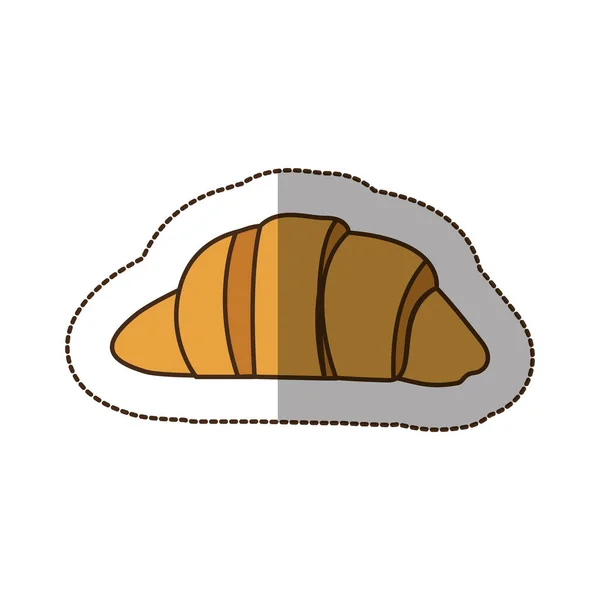 Színes croissant kenyér ikon — Stock Vector