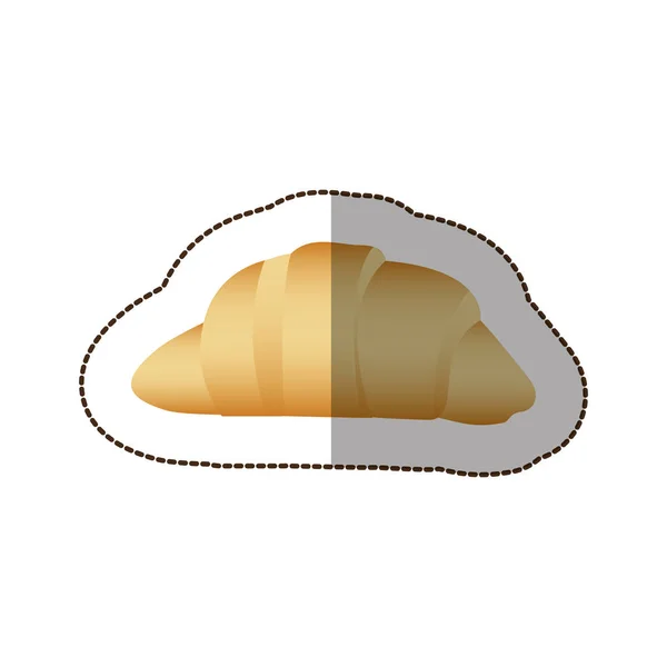 Ícone de pão croissant colorido — Vetor de Stock