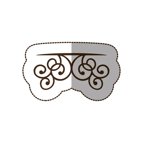 Bruine decoratieve swirl plank pictogram — Stockvector