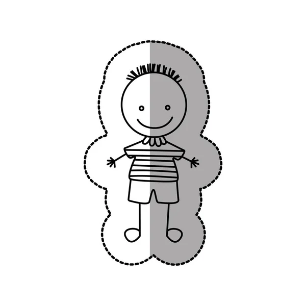 Figure funny boy icon — Stock Vector