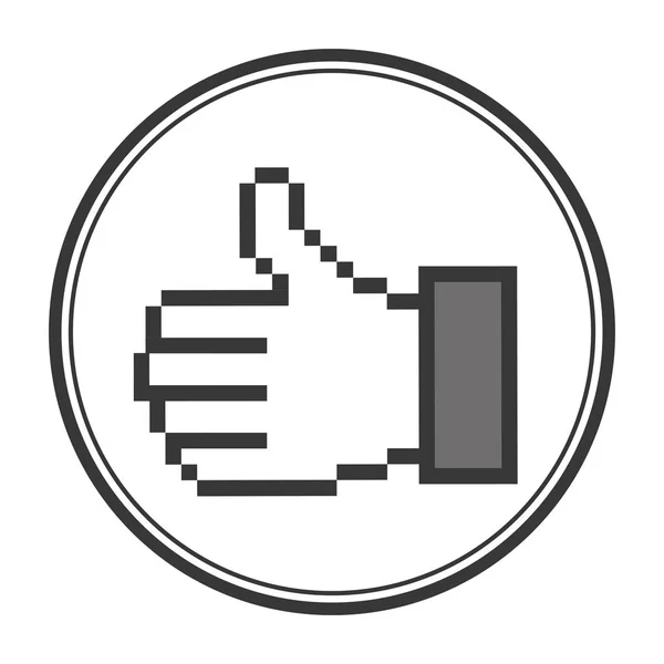 Kerek embléma minden jó kéz ikon — Stock Vector