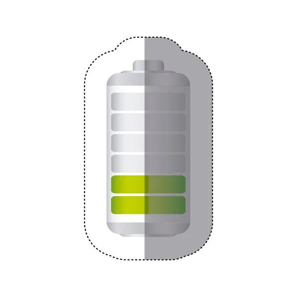 Pegatina símbolo de la batería con nivel de carga de energía reducida — Vector de stock