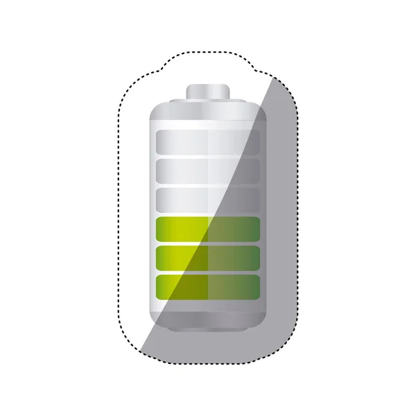 Autocollant symbole de batterie avec charge moyenne de niveau — Image vectorielle