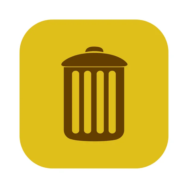 Carré de couleur avec icône conteneur poubelle — Image vectorielle