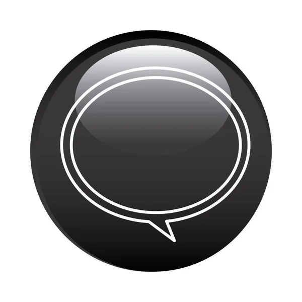 Black circular frame with speech bubble icon — Stock Vector