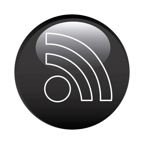 Cornice circolare nera con icona wifi — Vettoriale Stock