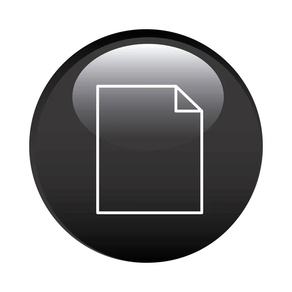Μαύρο κυκλικό πλαίσιο με εικονίδιο φύλλο χαρτιού — Διανυσματικό Αρχείο