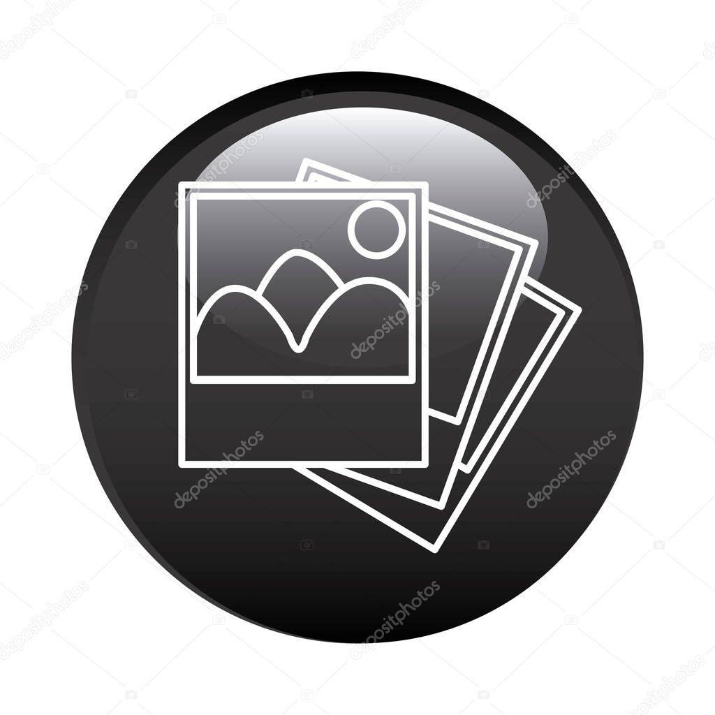 black circular frame with pictures icon