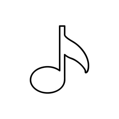 tek renkli kontur müzik notu ile