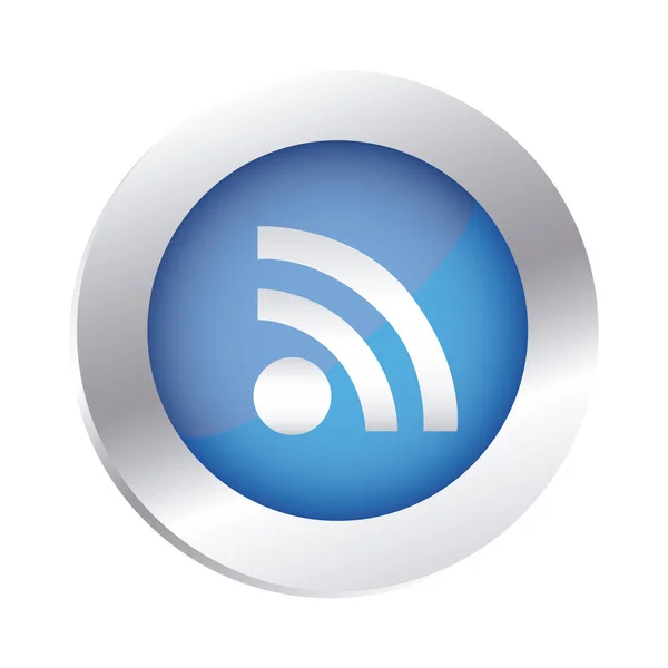 Emblema circolare a colori con icona wifi — Vettoriale Stock