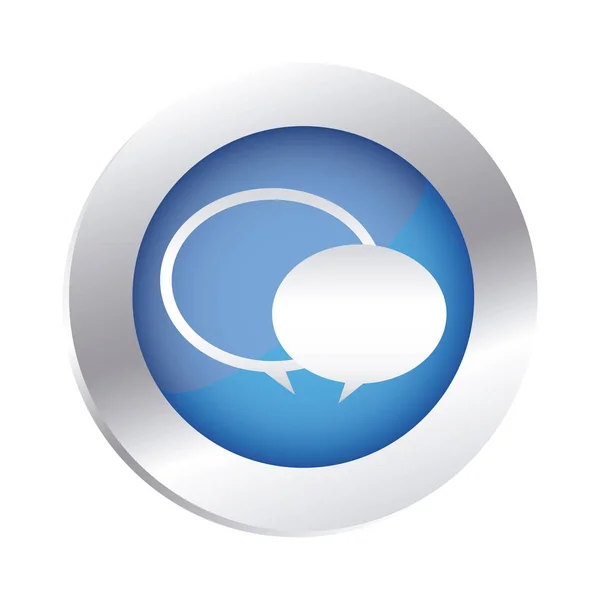 Emblema circular de color con burbujas de habla — Archivo Imágenes Vectoriales
