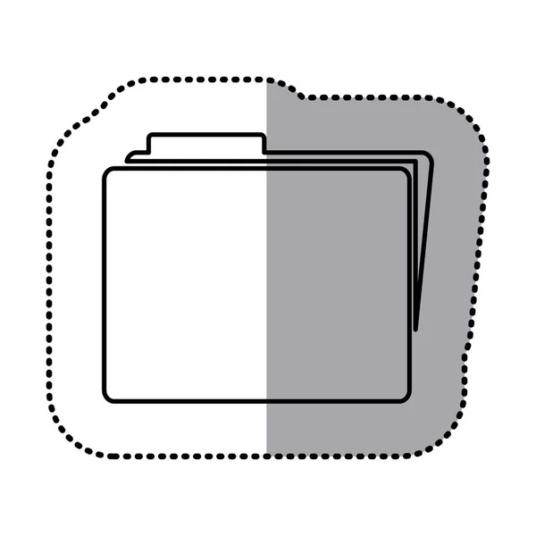 Autocollant contour monochrome de l'icône du dossier — Image vectorielle