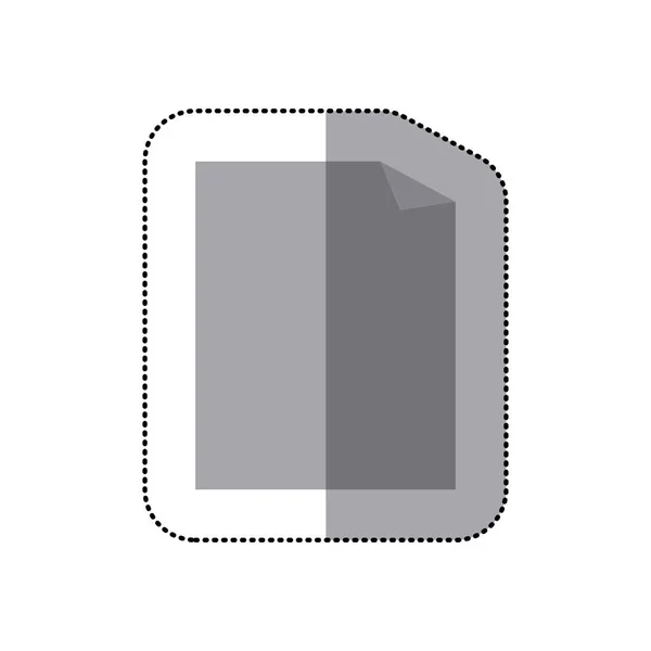 Autocollant silhouette en niveaux de gris avec feuille de papier — Image vectorielle