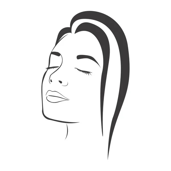 Croquis vue latérale silhouette visage féminin — Image vectorielle