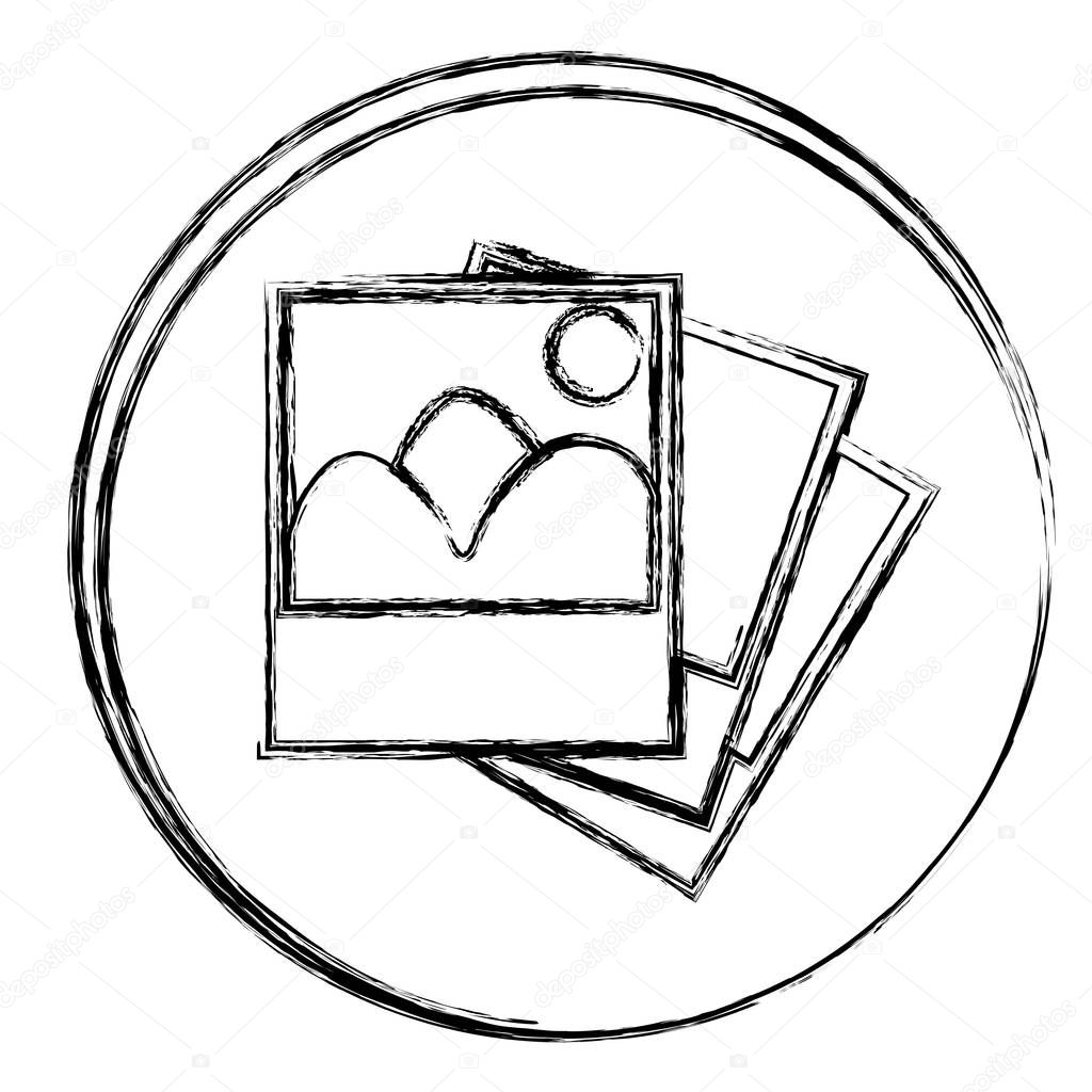 Download Blurred silhouette circular border with photo frame ...