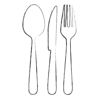 tek renkli bulanık kontur çatal bıçak seti