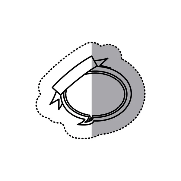 リボン付きバルーン] ダイアログ ボックスの設計のモノクロの輪郭ステッカー — ストックベクタ